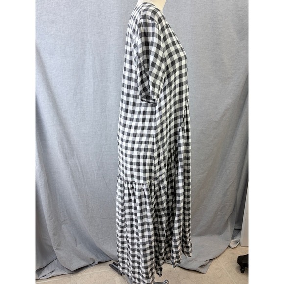 Petal and Pup Black White Gingham Tiered Ruffle Maxi Dress Cottagecore V-Neck S - Picture 3 of 8